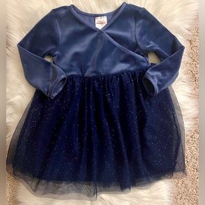 NWOT Hanna Andersson Baby/Toddler Velour Wrap Dress with Sparkle Tulle Skirt